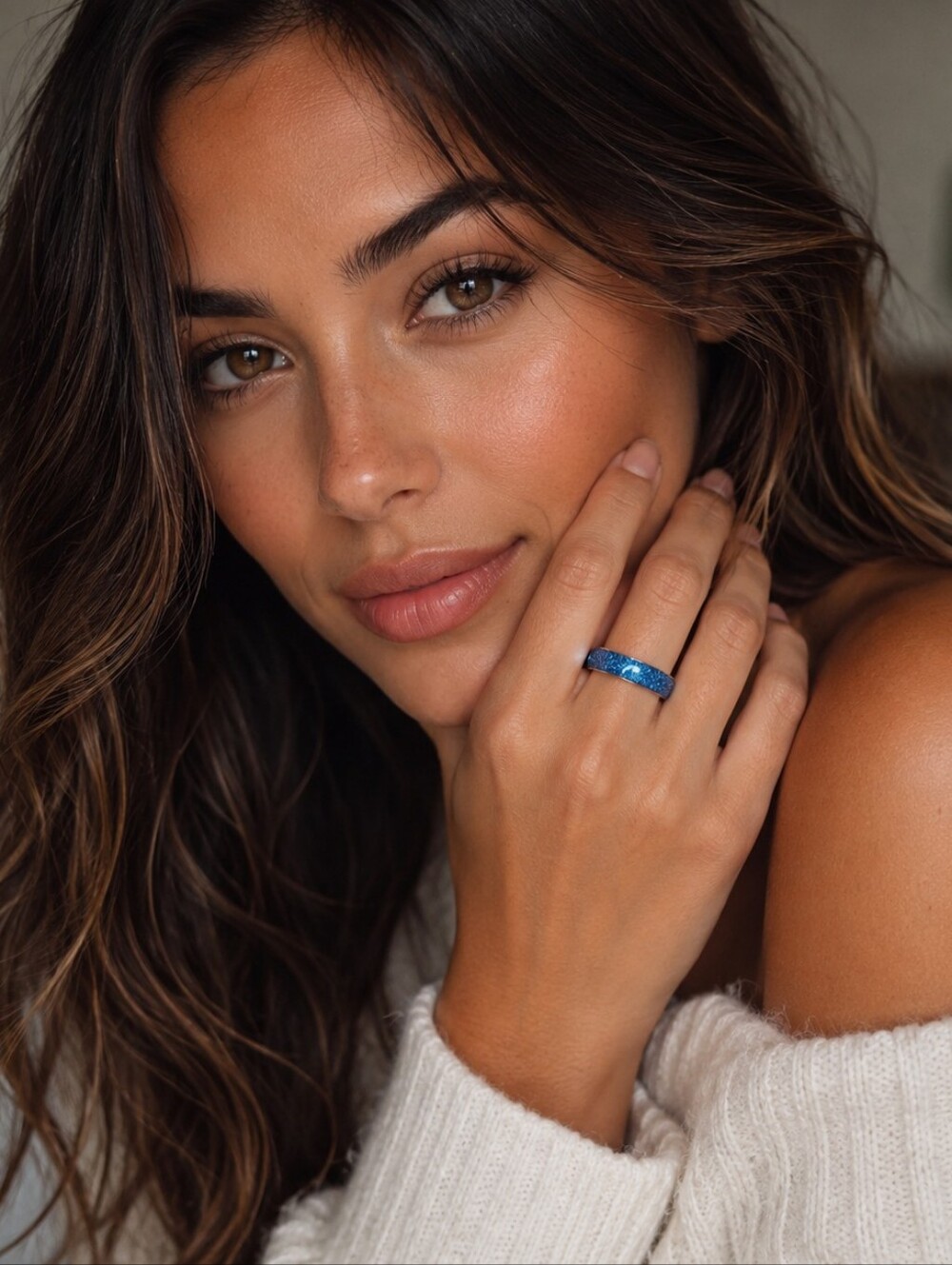 SWAROVSKI OCEAN BLUE CRYSTAL 925 RING
